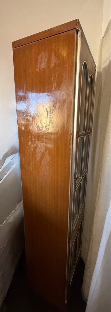 昭和レトロ 収納棚 スリムキャビネット 食器棚 本棚 飾り棚 アンティーク