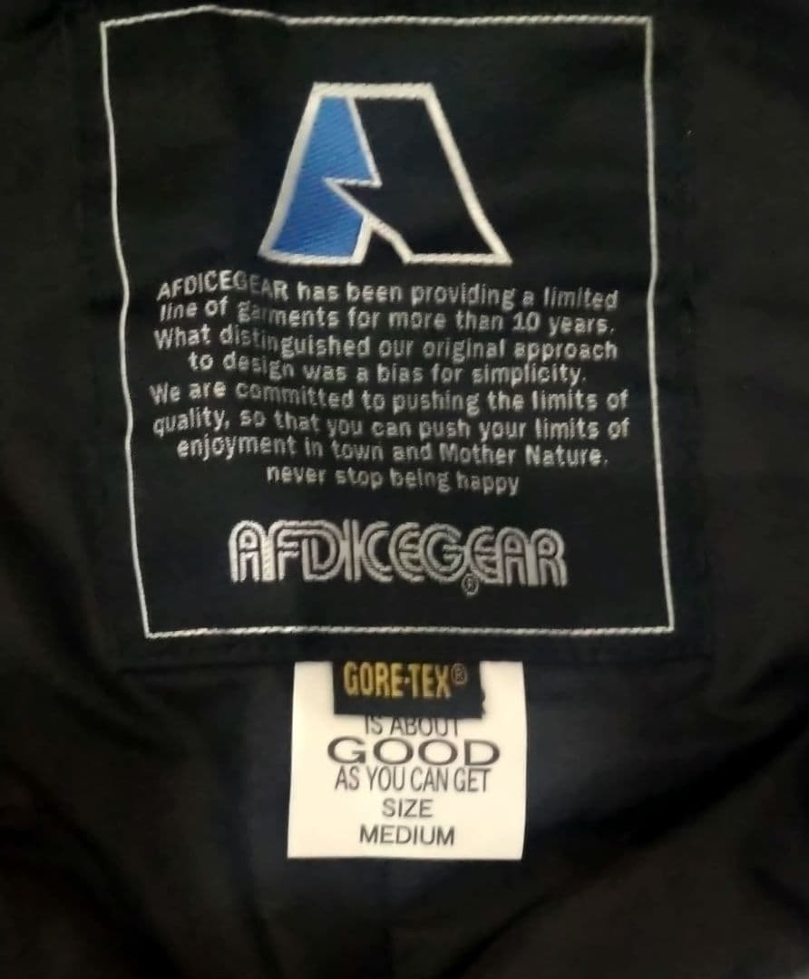 値引　AFDICEGEAR GORE-TEX ゴアテックスウエア パンツクロM