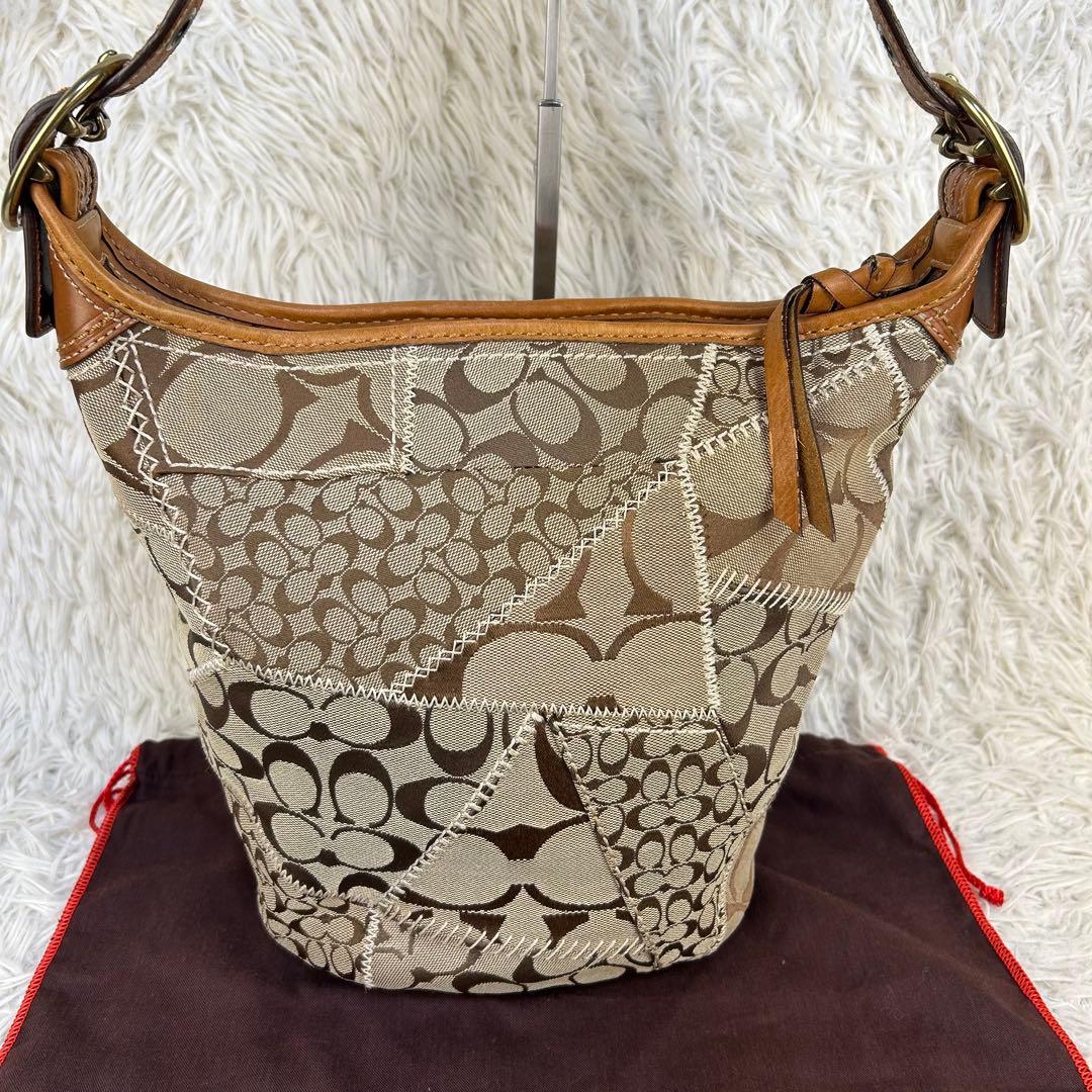 ✨希少 コーチ バケツ型 ワンショルダーバッグ　限定品 パッチワーク 11452