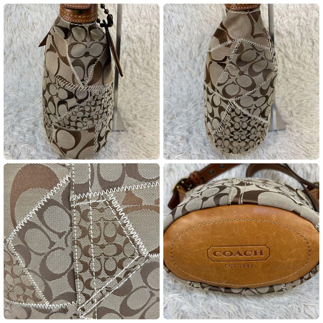 ✨希少 コーチ バケツ型 ワンショルダーバッグ　限定品 パッチワーク 11452