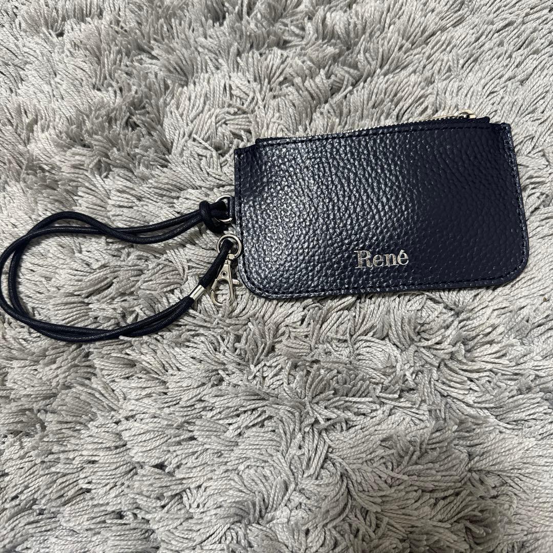 Rene ルネ 定番ハンドバッグ　ネイビー　ウォレット付き