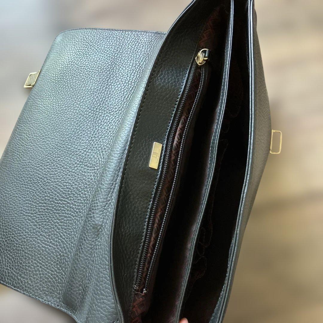 ブラックレザー ダンヒル　 ビジネスバッグ