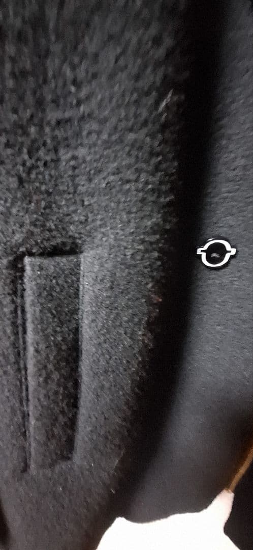 ★ピッコーネ ♪ウールフーデッドコート42サイズ★美品ブラック