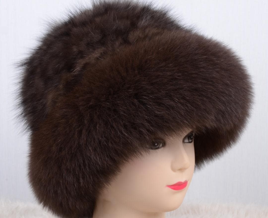 新品 上質セーブルと上品なフォックスの編込みハット ギフトプレゼント