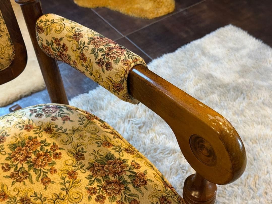 ロッキングチェア　ソファ　ゴブラン模様　アームチェア　ゆり椅子　ソファ　SZ