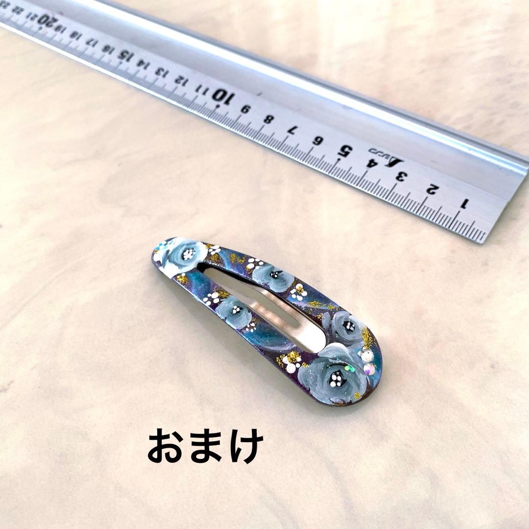 ショルダーバック　パッチン留め　薔薇　手描き　トールペイント