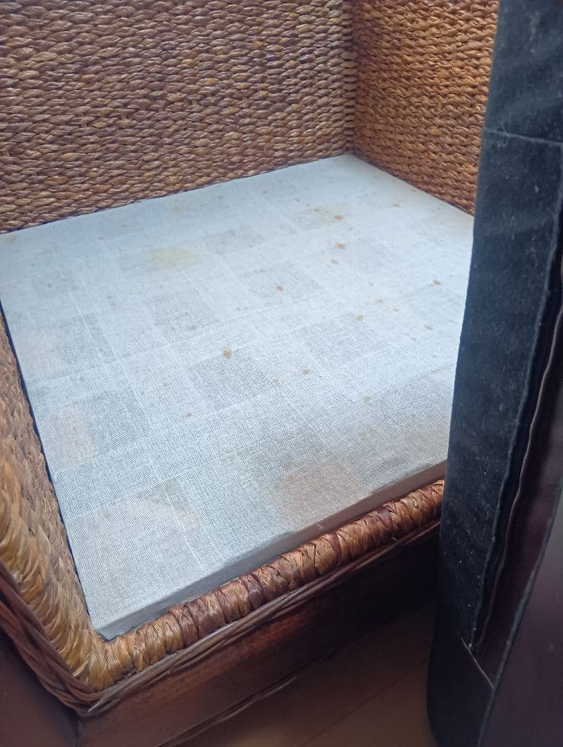 ウォーターヒヤシンス1人掛けソファ//アジアンソファ 座面背モタレPUレザー調