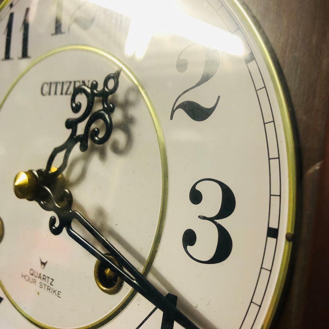 E86アンティーク品✨シチズン アナログ掛け時計 振り子時計 昭和レトロ