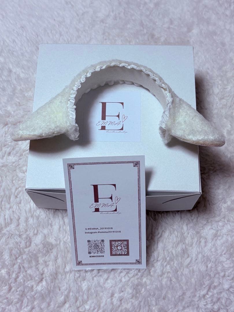 週末値下げ EMMA♡製 ドール用ひつじカチューシャ白 試着のみ