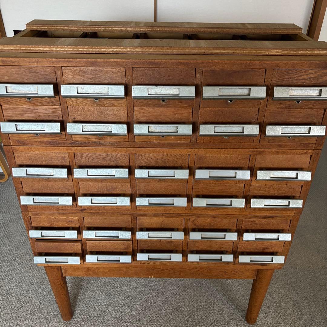 しげ様 図書館 キャビネット カード入 レトロ 店舗 アンティーク 什器 家具