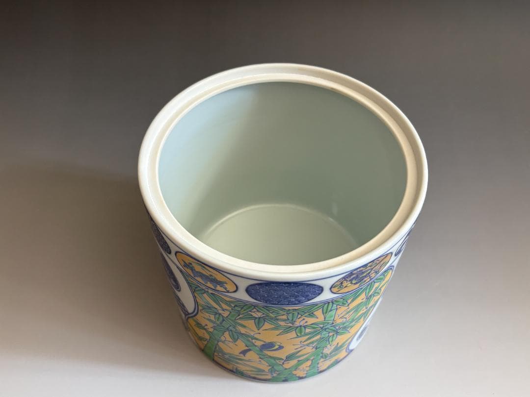 小峠丹山　色絵祥瑞寸胴　水指　茶道具