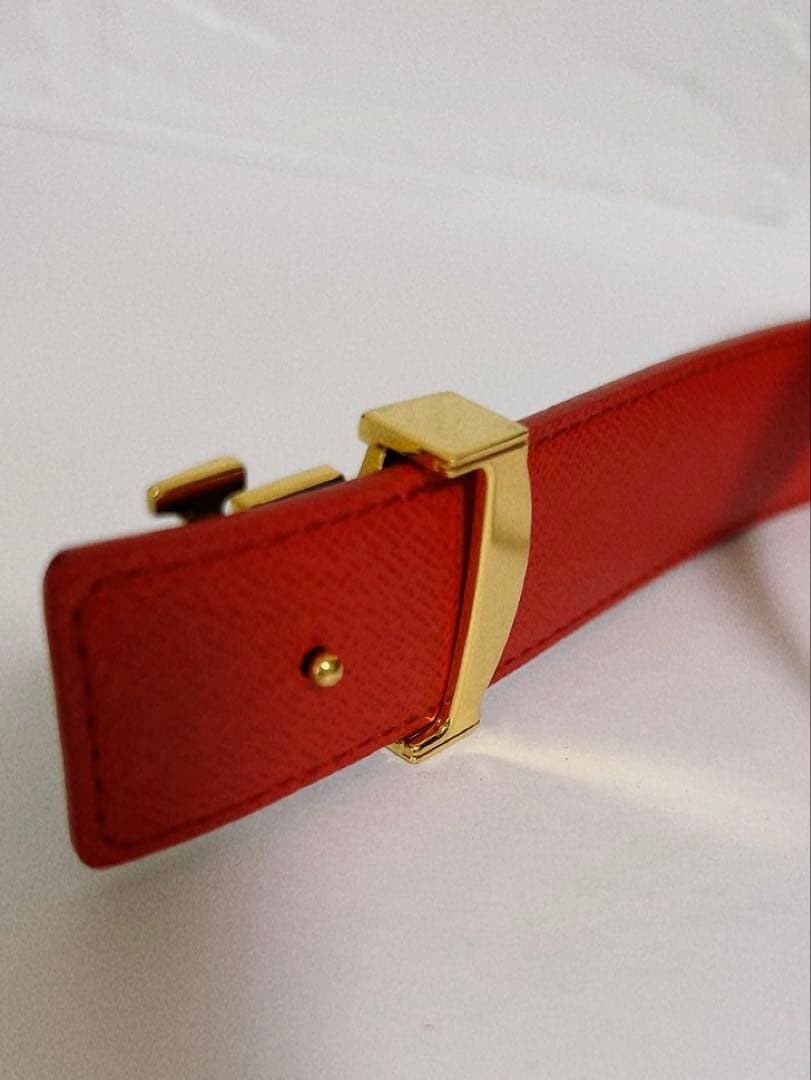 LOUIS VUITTON ベルト 茶×赤 モノグラム　リバーシブル　男女兼用