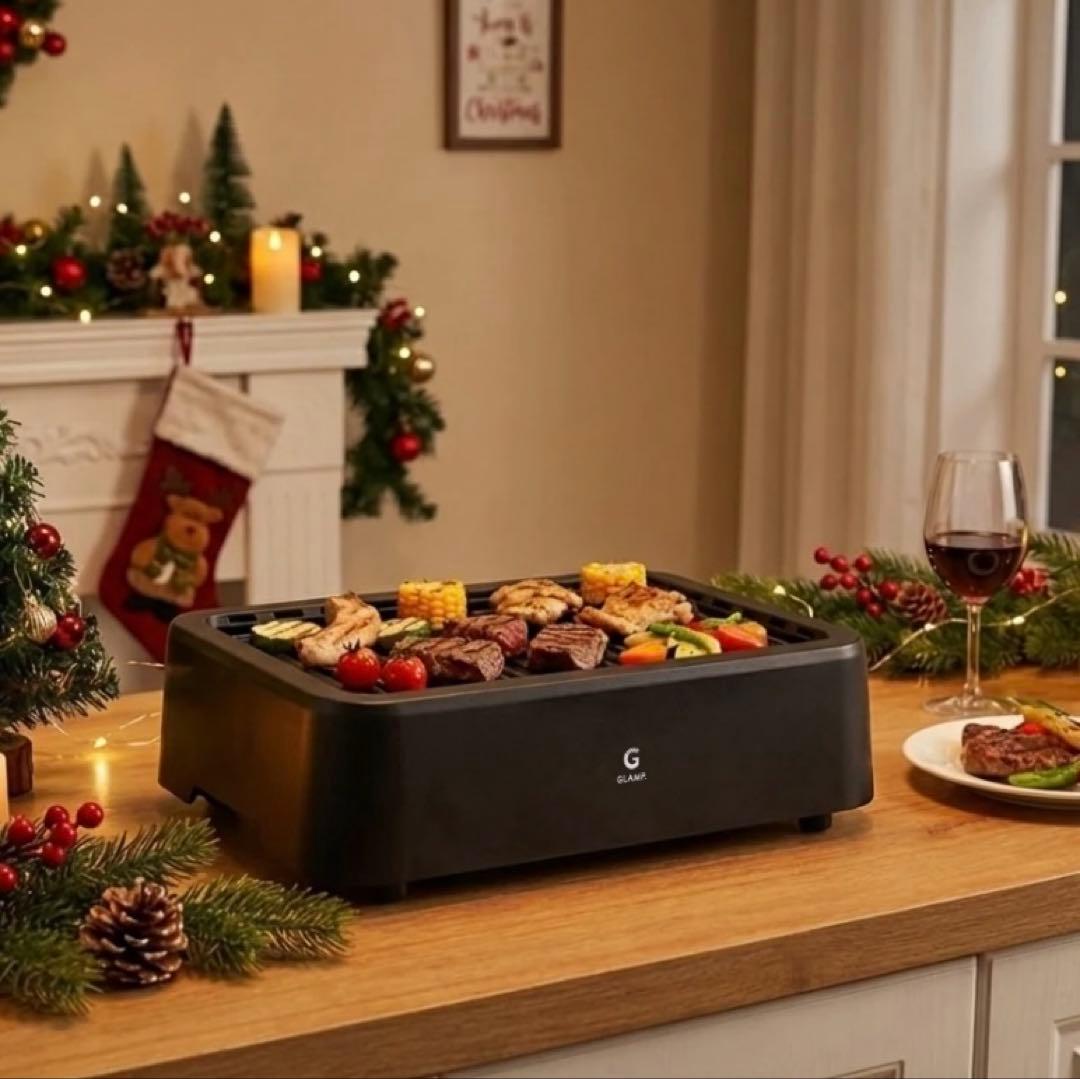 新品未使用品 人気の超少煙グリル GLAMP SG-01 ブラック