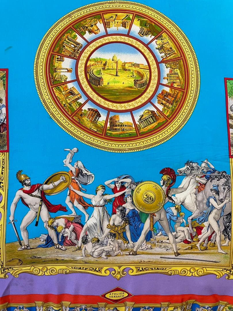 レア貴重‼︎ 価値ある ヴェルサーチ 超特大フリンジ付　 古代ローマ調