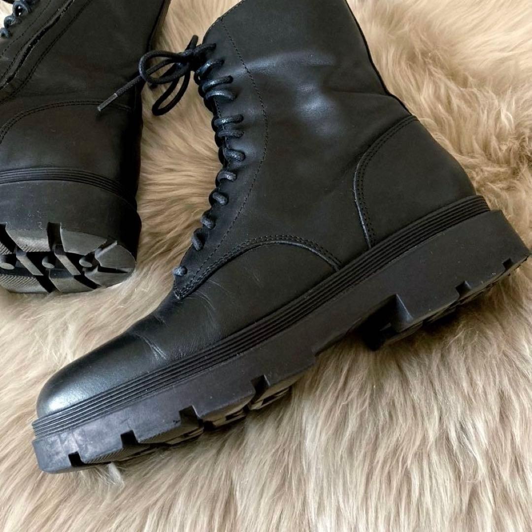 ファビオルスコーニ＊トラックソール レースアップ 編み上げサイドジップブーツ36
