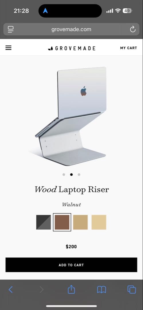 【美品】Grovemade Wood Laptop Riser（ウォールナット）