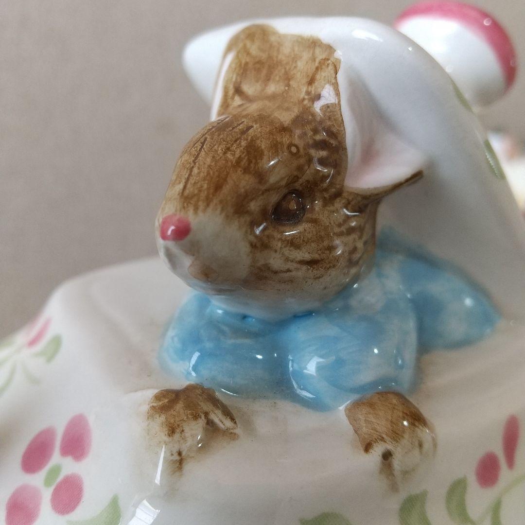 【レア】グロースターの仕立て屋 ティーポット型オルゴール \"二人でお茶を \"