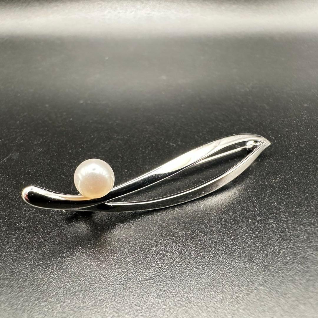 極美品✨　MIKIMOTO ミキモト　パール　ブローチ　ロゴ　刻印　1263