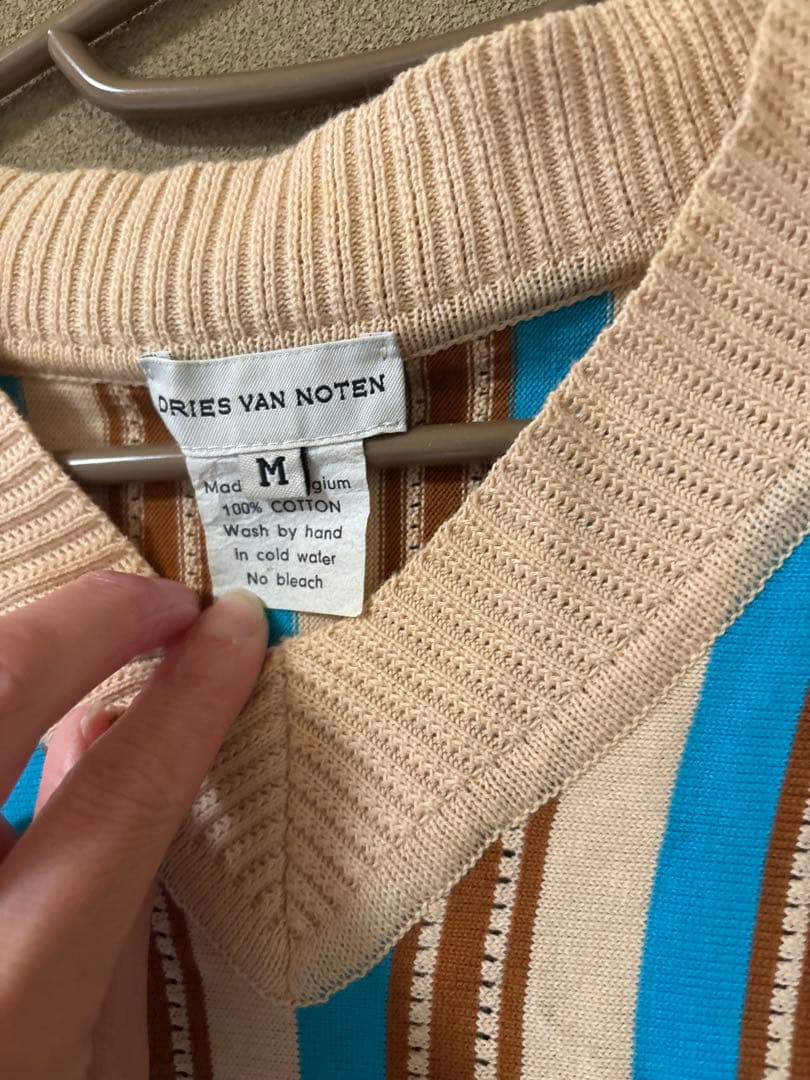 DRIES VAN NOTEN ストライプ Vネック ニット セーター M