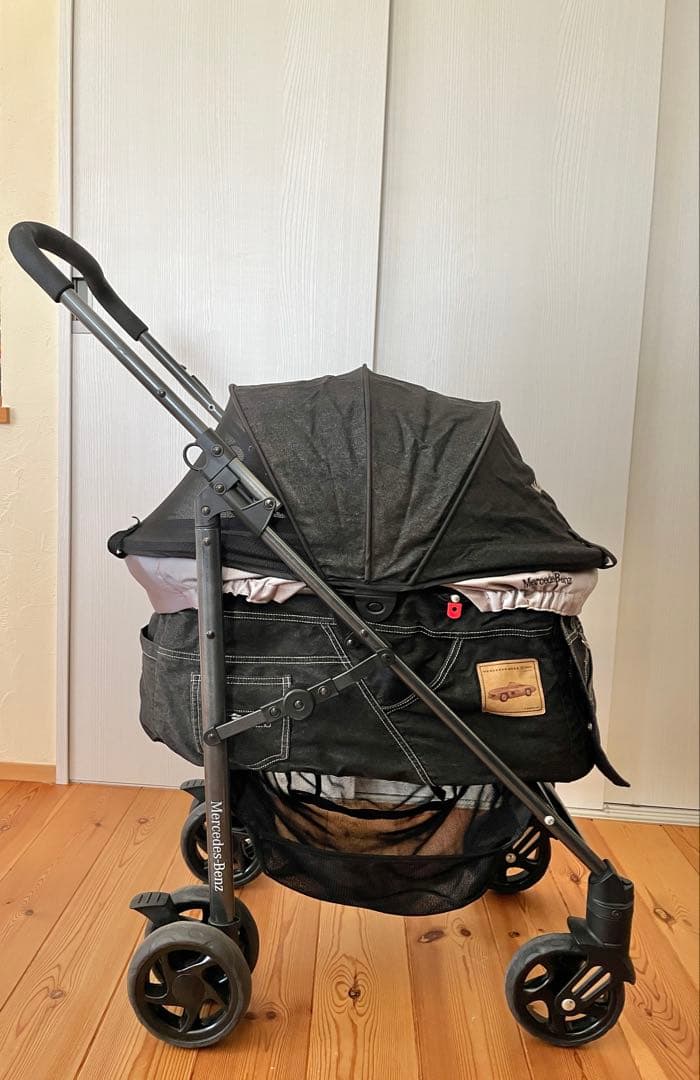 MercedesBenz メルセデスベンツデニム風ペットカート グレー/ブラック