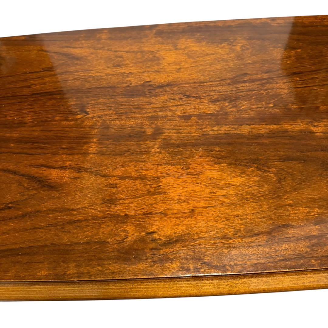 レアデザイン カリモク オーバル コーヒーテーブル 棚付き