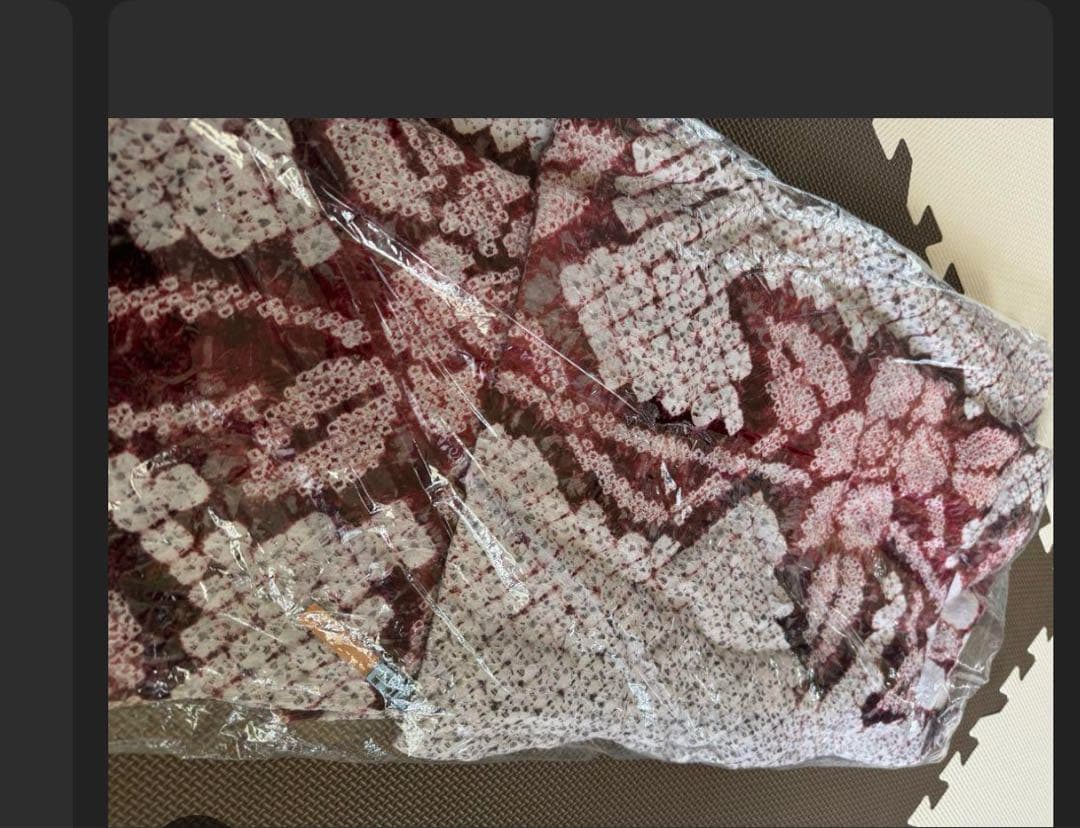 赤と白の花柄 浴衣・帯セット