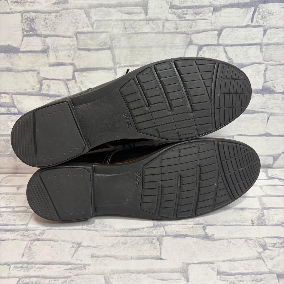 未使用級 asics pedala ペダラ エナメル レザーシューズ 黒