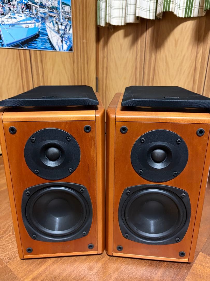 DENON スピーカー 木目調