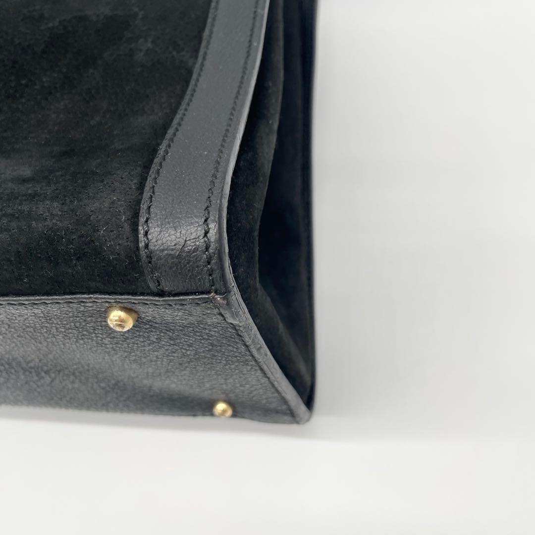 美品　GUCCI ダイアナ　バンブー　ハンドバッグレザー　スエード　ブラック