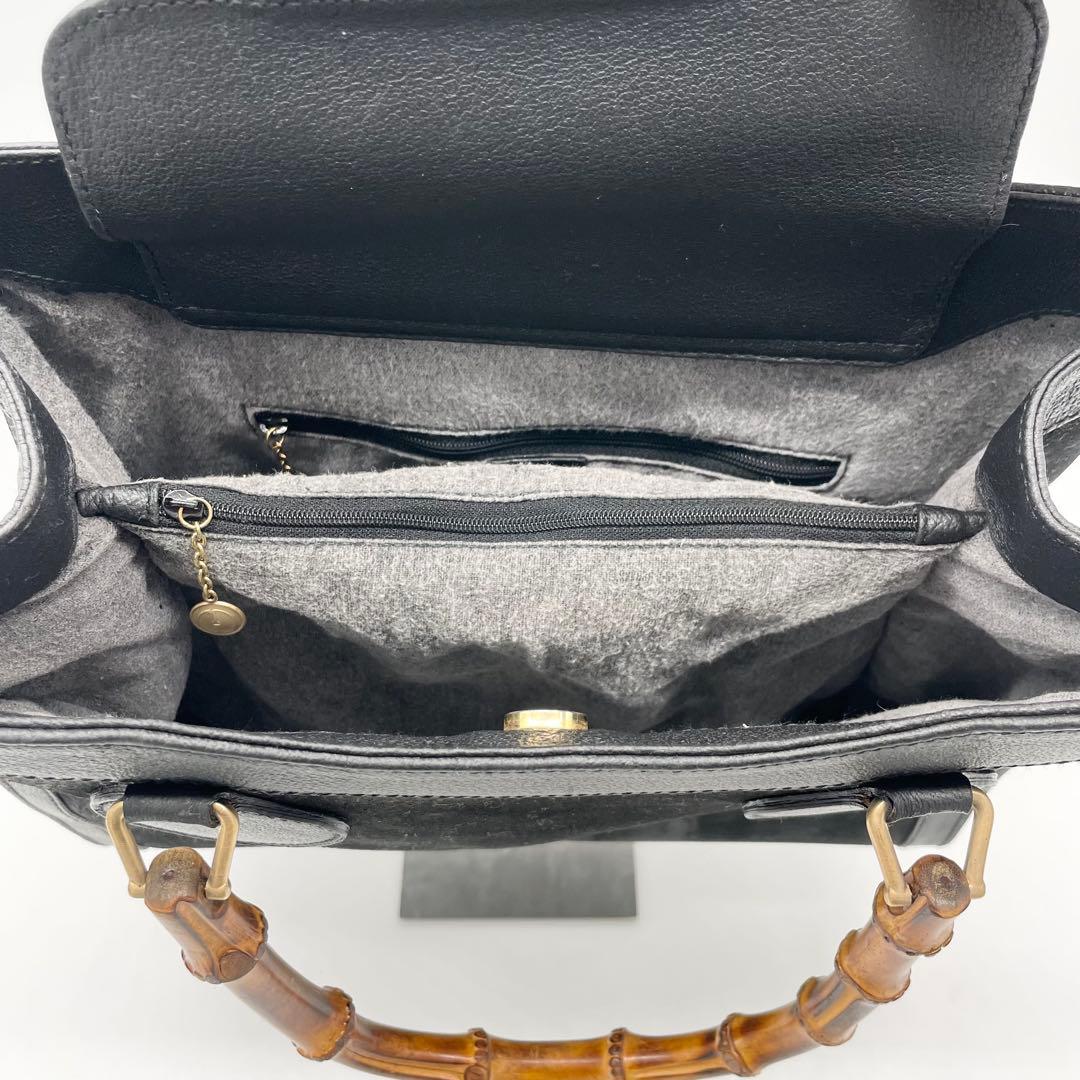 美品　GUCCI ダイアナ　バンブー　ハンドバッグレザー　スエード　ブラック