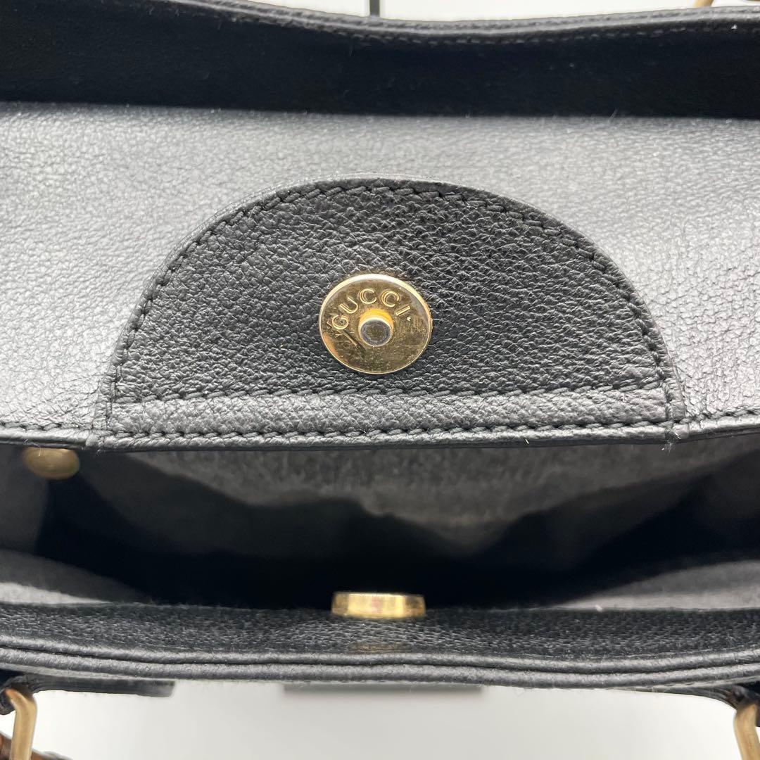 美品　GUCCI ダイアナ　バンブー　ハンドバッグレザー　スエード　ブラック