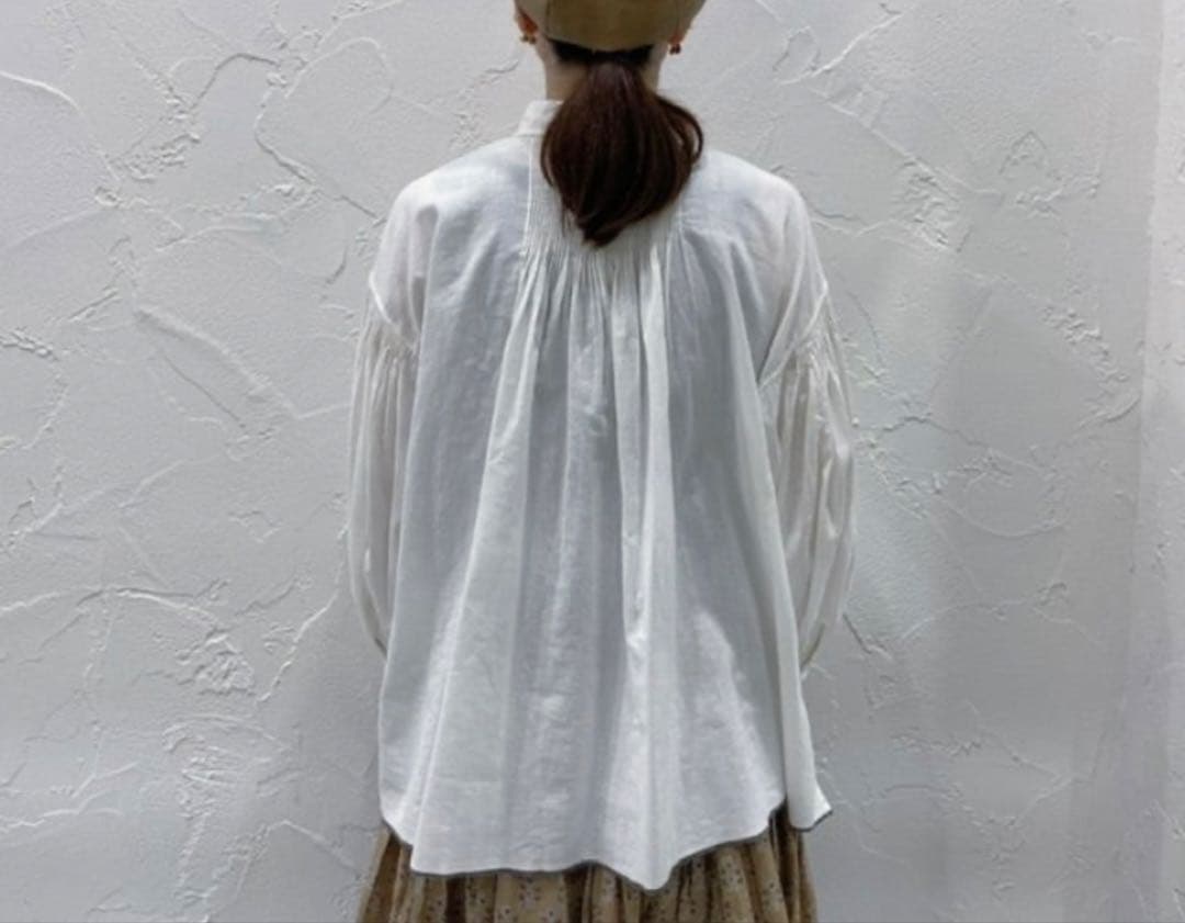 新品maison de soil ミニピンタック シャツ ブラウス ホワイト