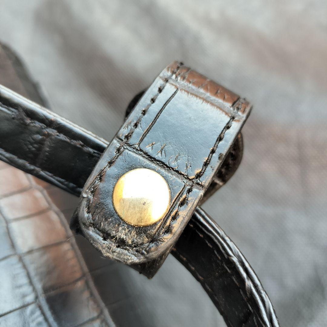 美品 SWANY スワニー クロコ型押し キャリーバッグ ケース 黒 2way