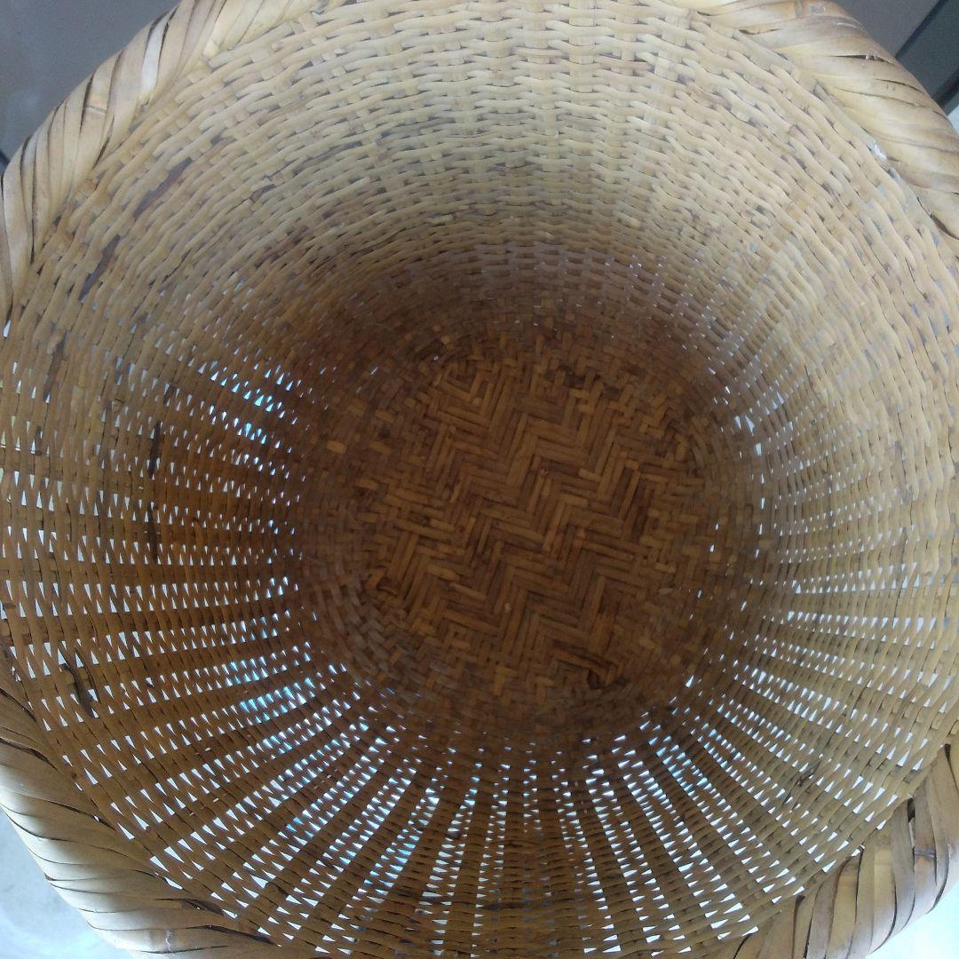 アンテーク、昭和、竹製品大きな深いざる