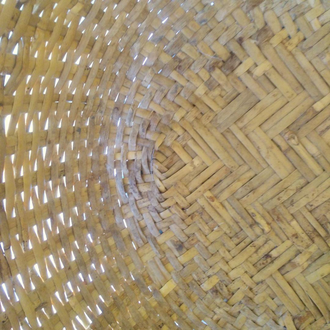 アンテーク、昭和、竹製品大きな深いざる