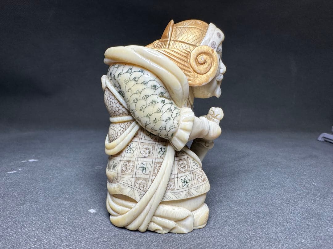 極上　天然素材　七福神　置物　根付　　アンティーク　和彫　骨董　飾り物　古美術品