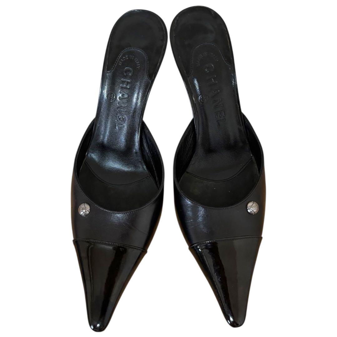 【極美品】シャネルCHANEL★付属品あり★ココマーク★レザー★ミュール黒24