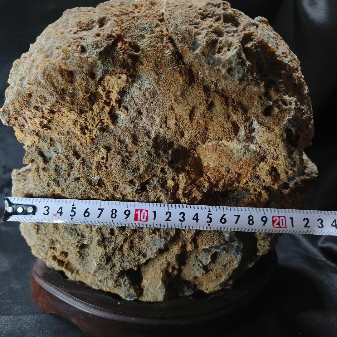 両面鑑賞石 木彫り台付メノウ 天然石瑪瑙 アゲート 風水グッズ コレクター放出