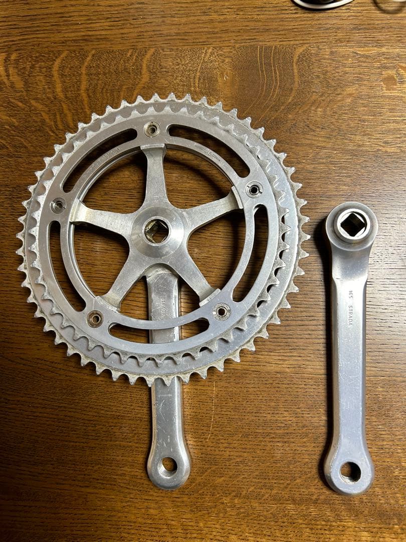 カンパニョーロレコードクランクpcd151古い、ギヤ53x46,長さ165mm