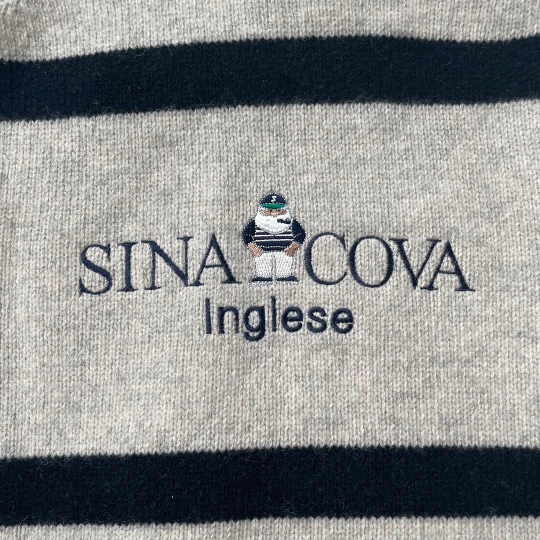 SINACOVA ボーダー　刺繍　ウール　ベスト