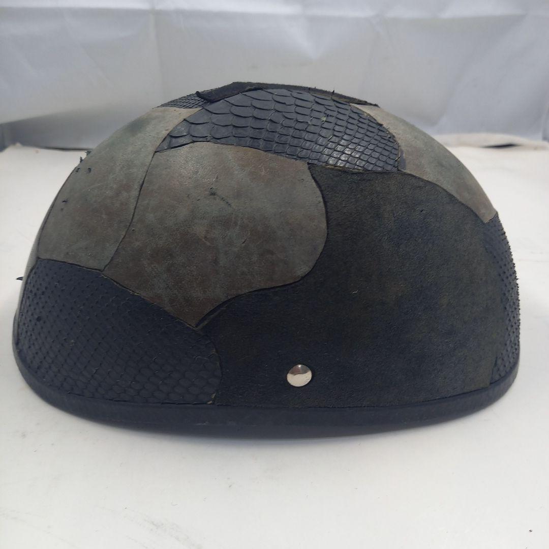バックボーンパッチワークヘルメット 本革レザーパッチワークヘルメット(装飾用)