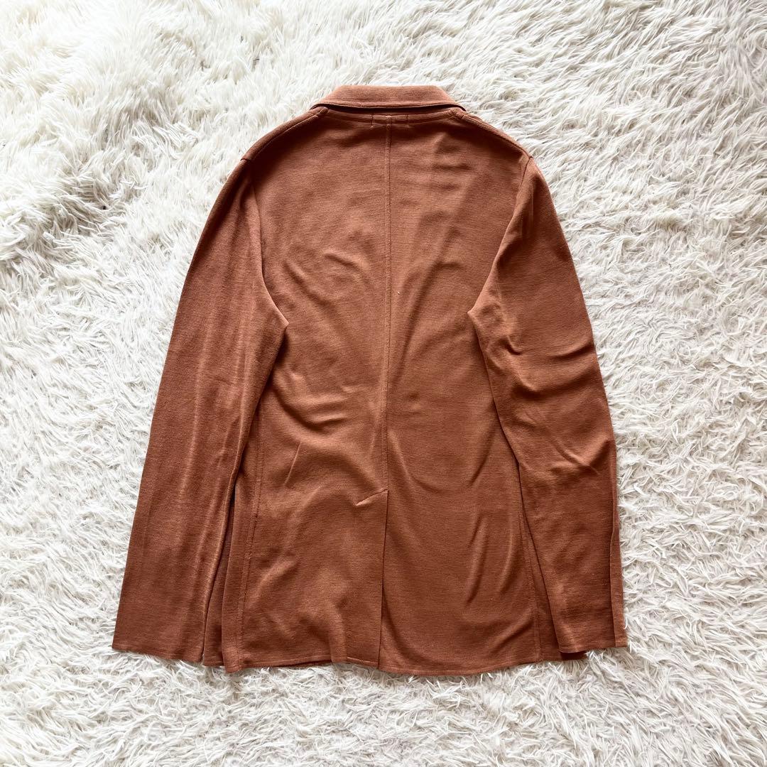 <美品>LARDINI オレンジ コットン ニットジャケット サイズＭ