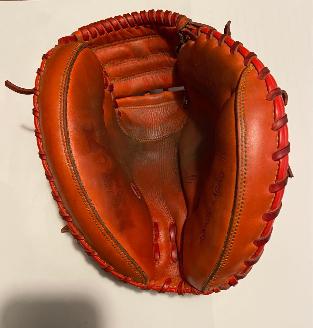 キャッチャーミット オレンジ レザー