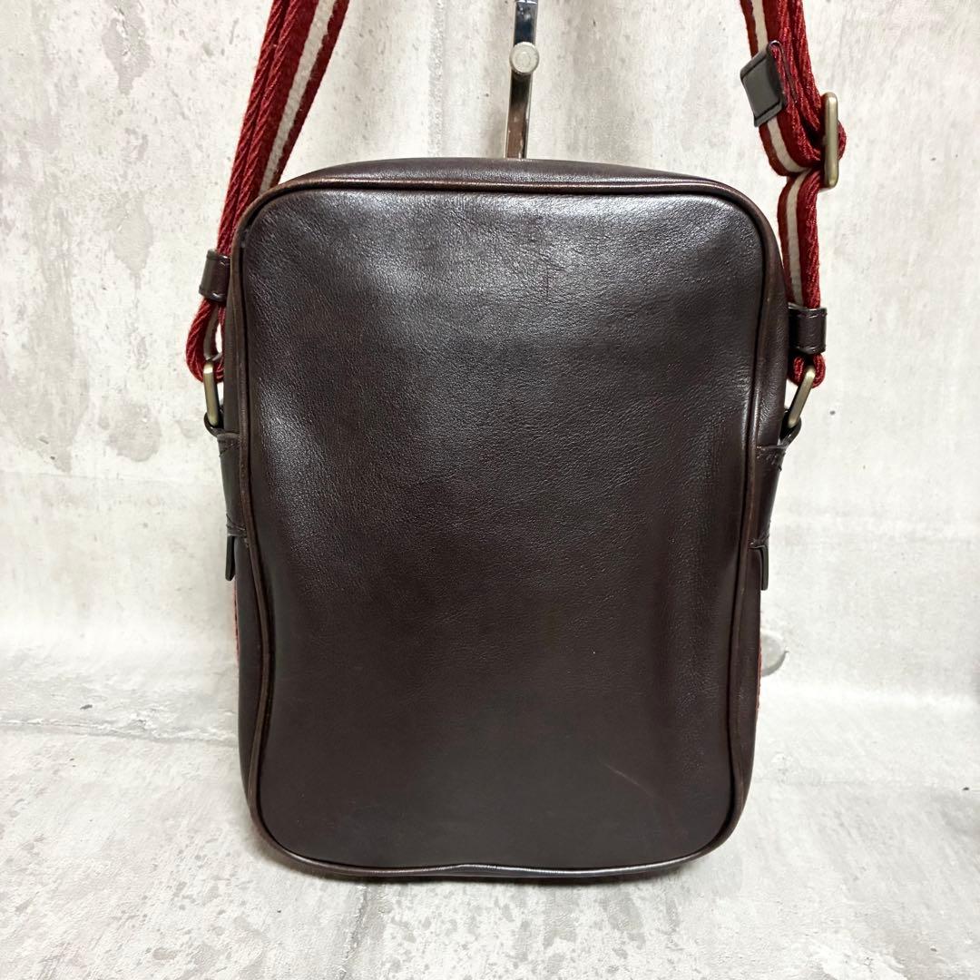 【美品】BALLY バリー ショルダーバッグ ボディバッグ ブラウン レザー