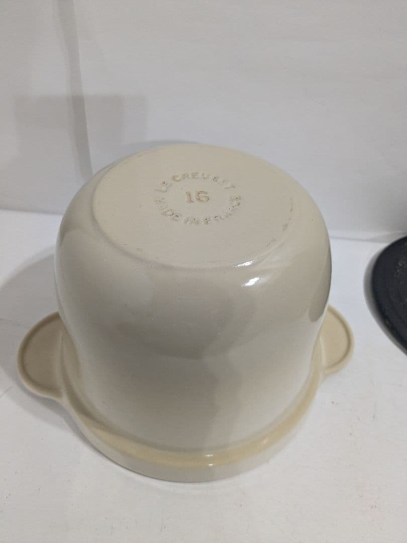 ル・クルーゼ　ココットエブリィ　インナーリッド付き　16cm　クリーム