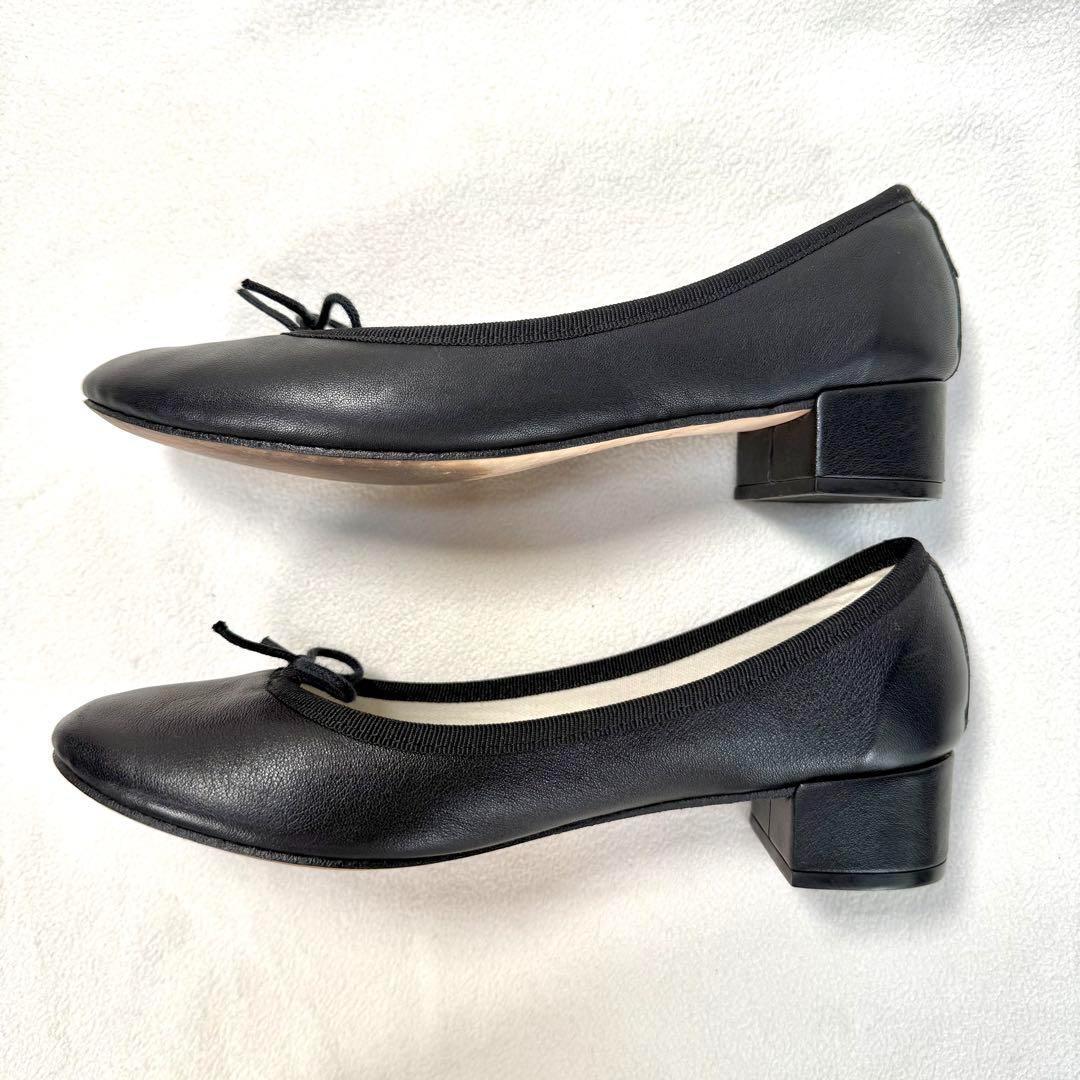 極美品✨レペット カミーユ バレエシューズ ブラック レザー リボン 37.5