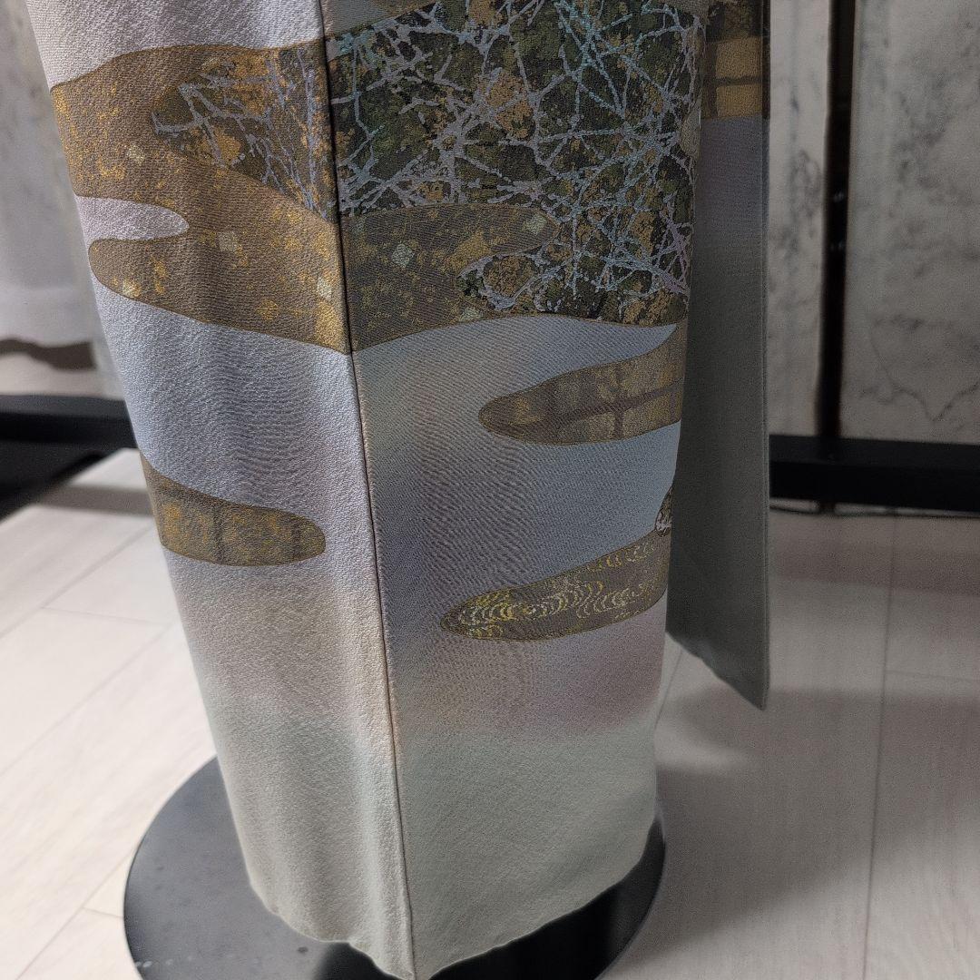 cIoudy 様[坪省平]正絹色留袖京染 本手描友禅本金使用　おしゃれガード落款