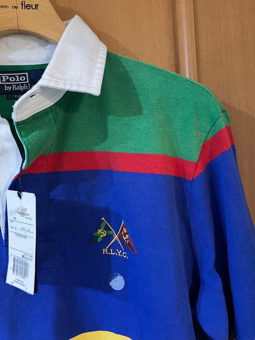 ポロ ラルフローレン 長袖 ストライプ ラガーシャツ M S