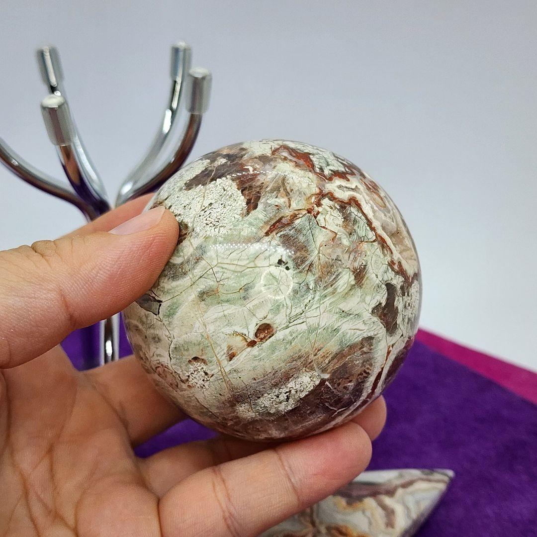 一点物天然石ペアセット クレイジーレースアゲート&マネーアゲート