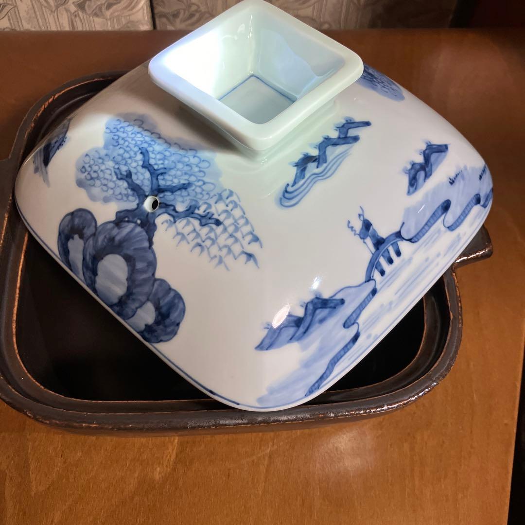 土鍋四角形　有田焼